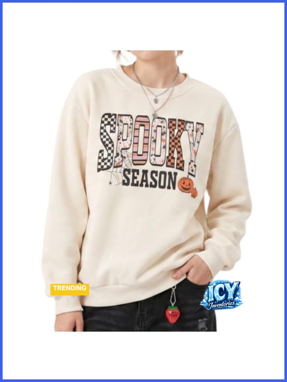 Spooky Season Halloween Sweatshirt Women Pumpkin Long Sleeve Pullover